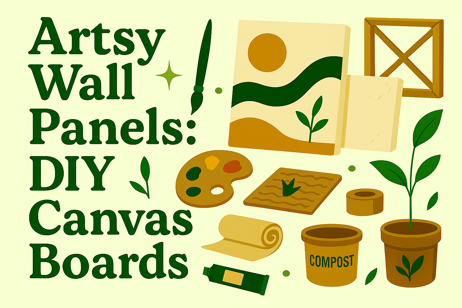 Materials can be recycled to make canvases for a artsy walls and great with kids. 