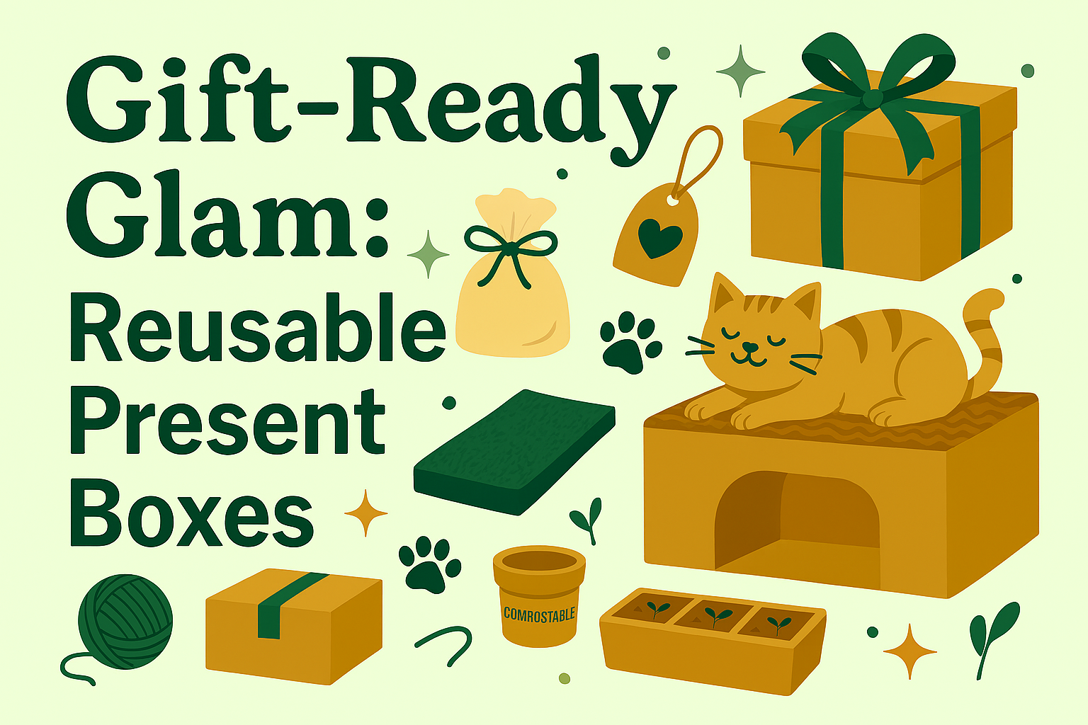 Recycled materials can be reused for many different gift box ideas. 