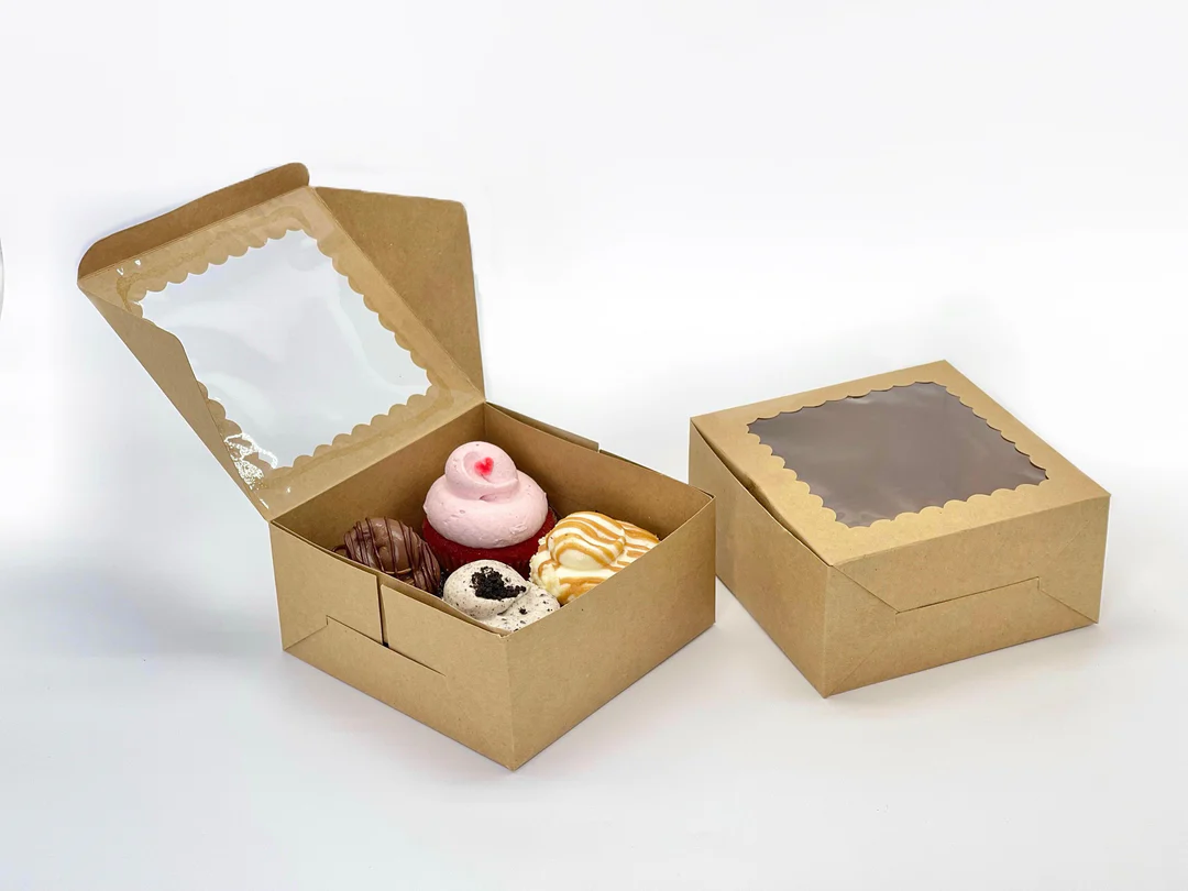 Eco bakery - cookie - Pastry box (6 x 6 x 3) inches with window