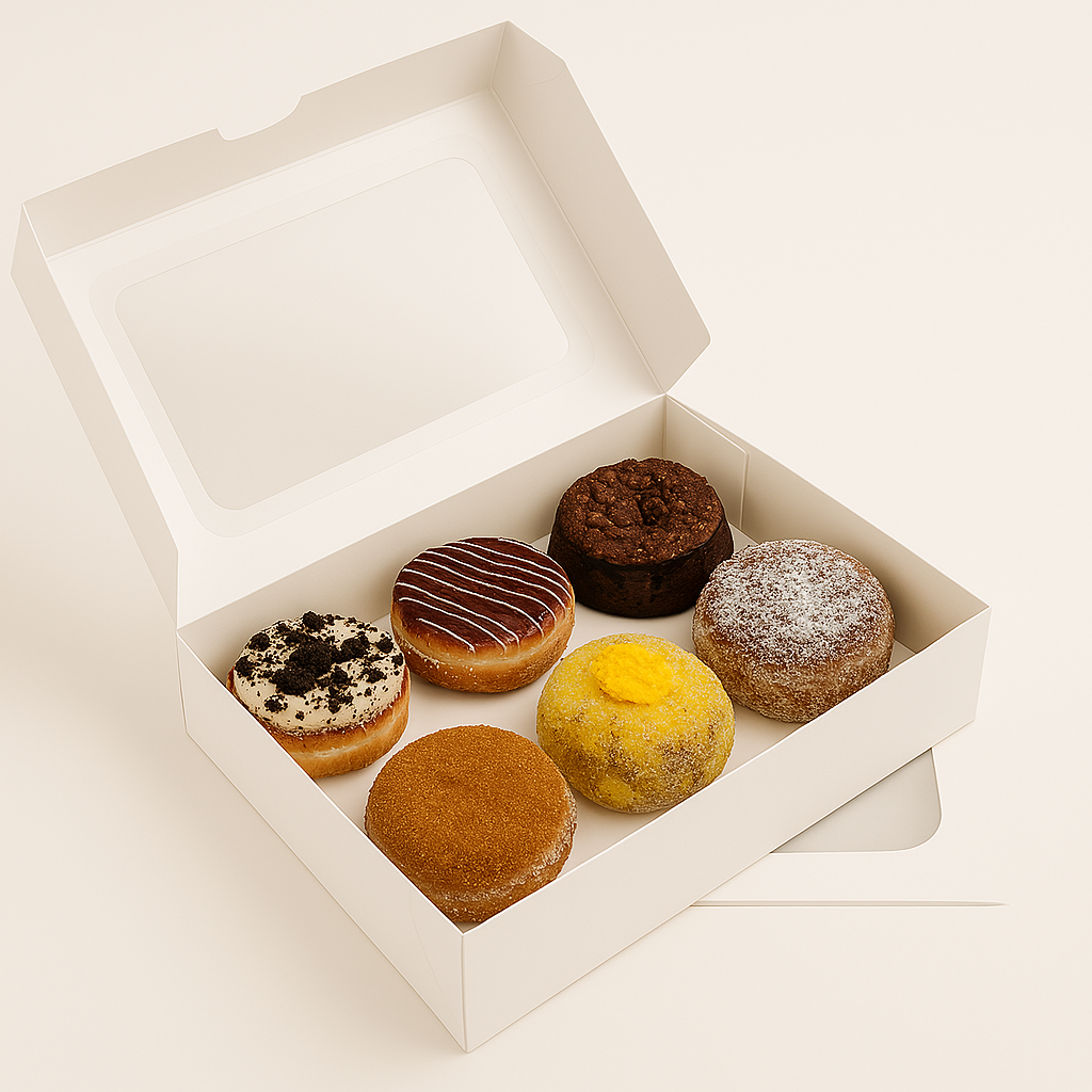 White 6-Donut Box (12 x 9 x 2.5)